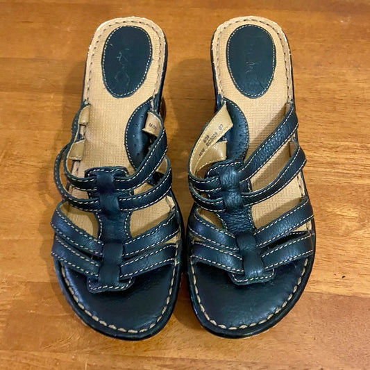 BOC Black Wedge Sandals Size 8/ 39