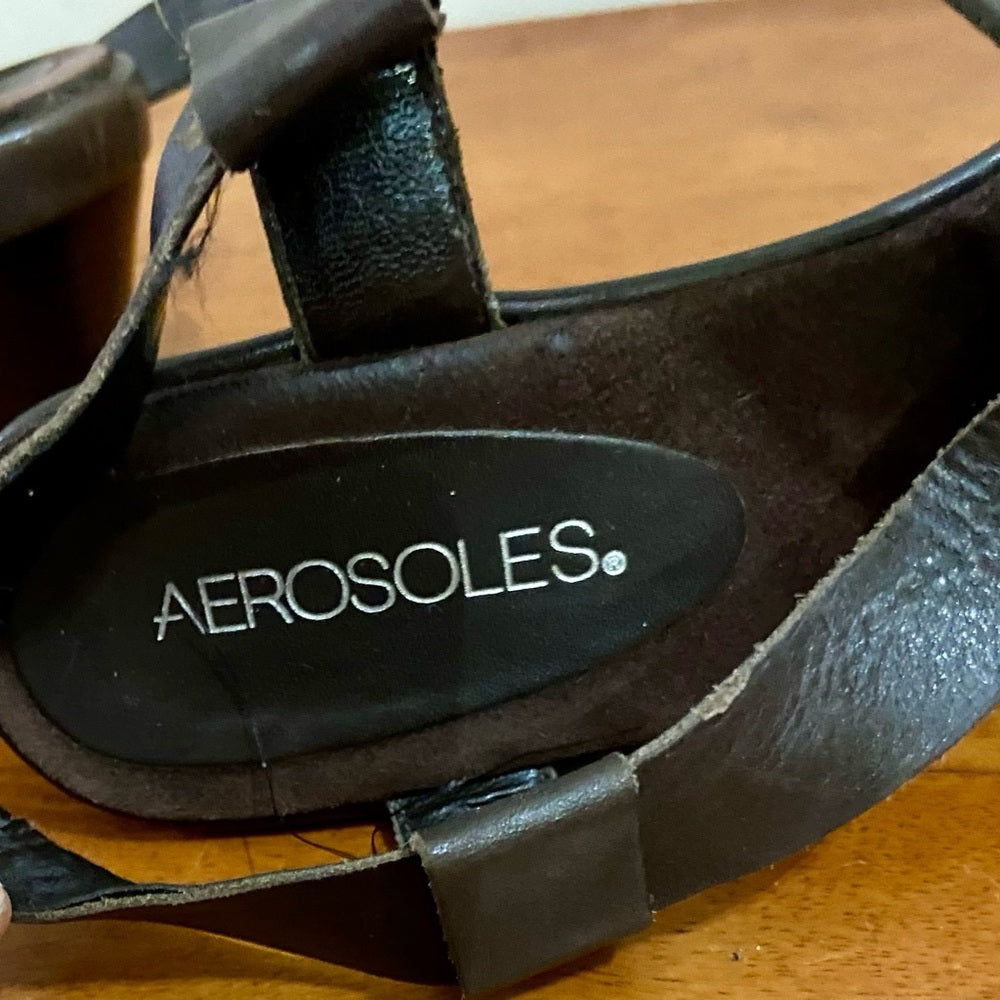 Aerosoles Brown Leather Sandals Size US 8B