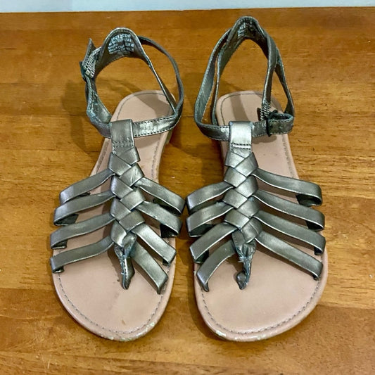 Faded Glory Gold Lesther Flat Sandals Size 8