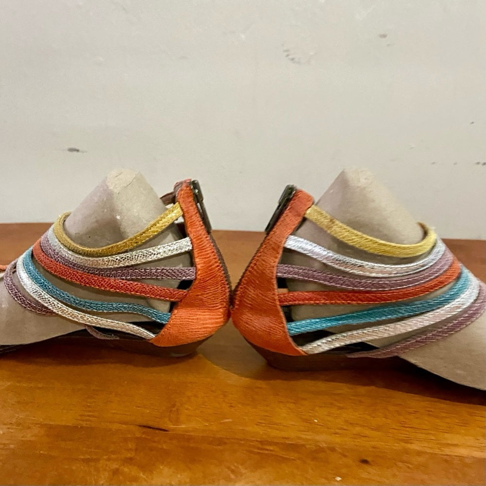 Candies Multi-color Flip Flops Strappy Sandals Size 8