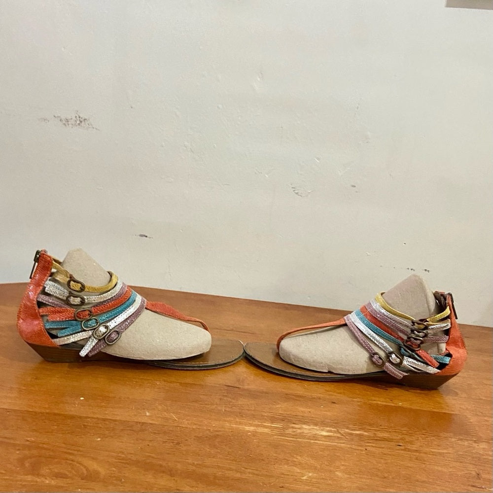 Candies Multi-color Flip Flops Strappy Sandals Size 8