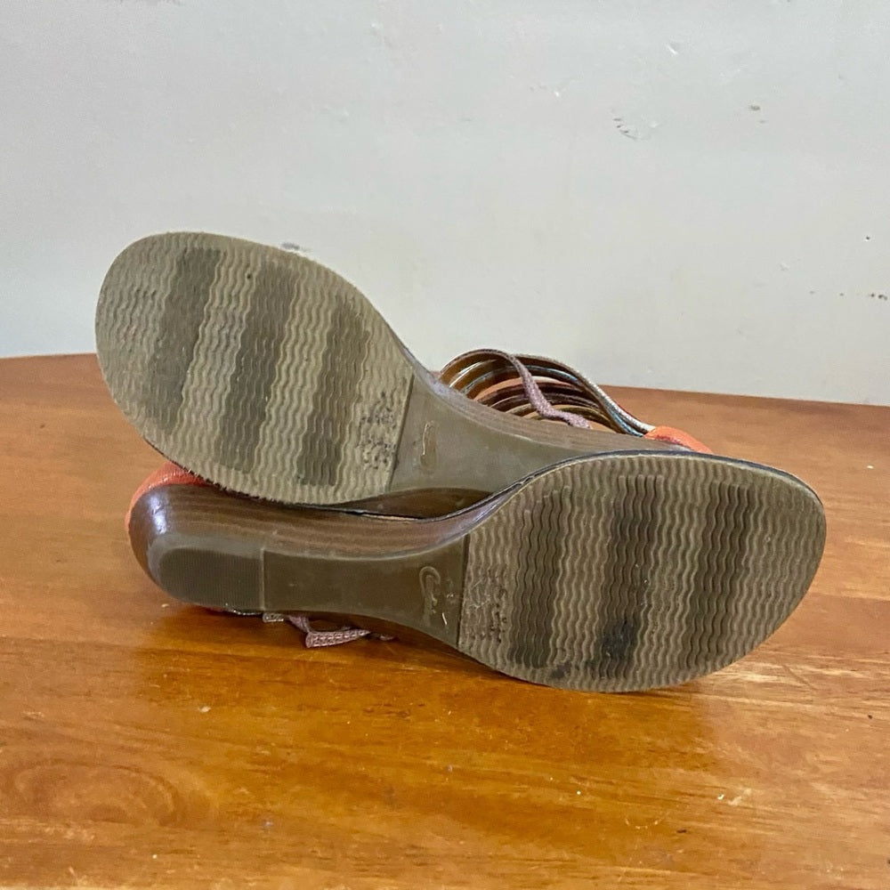 Candies Multi-color Flip Flops Strappy Sandals Size 8