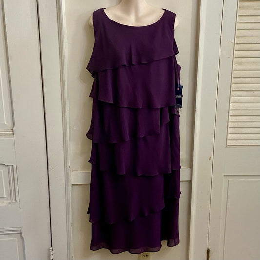 Chaps Lauren Purple Layered Dress Size 16W