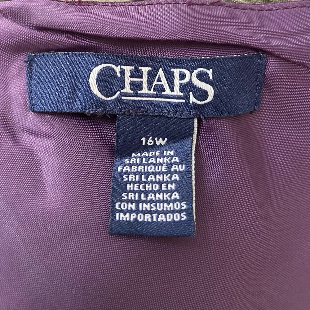 Chaps Lauren Purple Layered Dress Size 16W