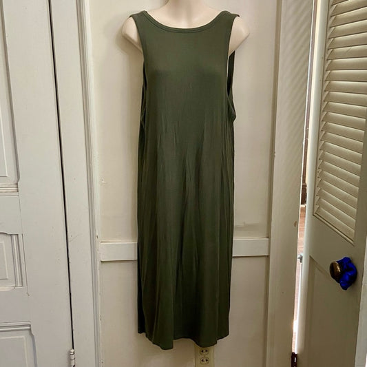 Mossimo Supply Co. Olive Green Ribbed Dress Size L