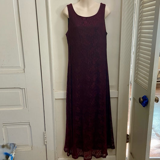 Vintage Harlow Red Lace Lined Dress Size 10