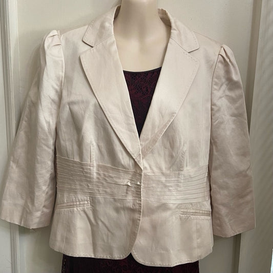Ann Taylor Beige Silky Blazer-Cardigan New Without Tag  Size 12