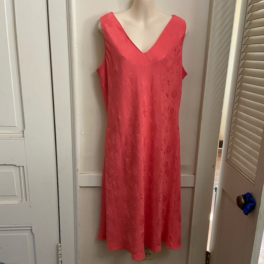 Dressbarn Orange -Peach Lined Dress Size 12