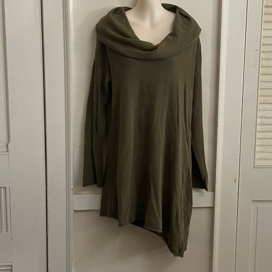 Neiman Marcus Olive Green Mini Sweater Dress (L)