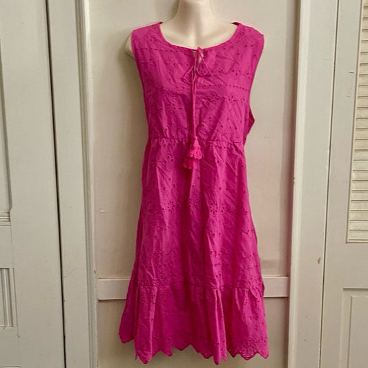 SHEIN Pink Eyelet Lined Dress, New Without Tag, Size 12