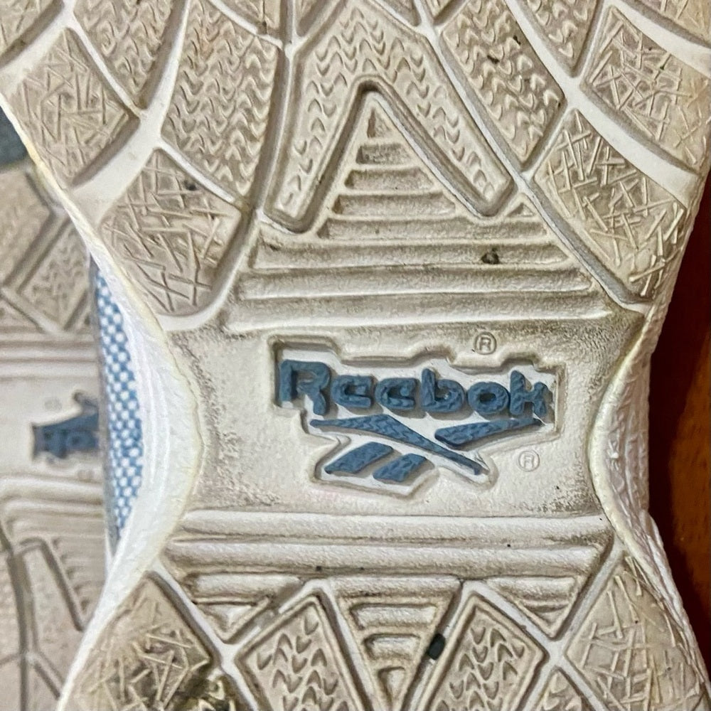 Reebok White and Blue Rubber Sneakers Size 8