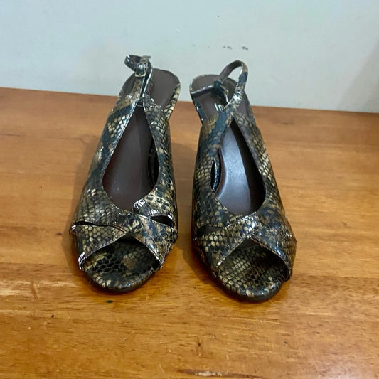 Impo Brown Faux Reptile High Heel Shoes Size 9M