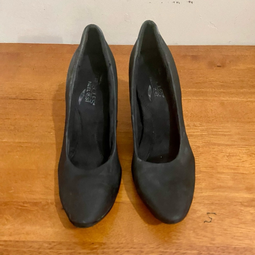 AEROSOLES  Dark Gray Suede Leather High Heel Shoes Size 8