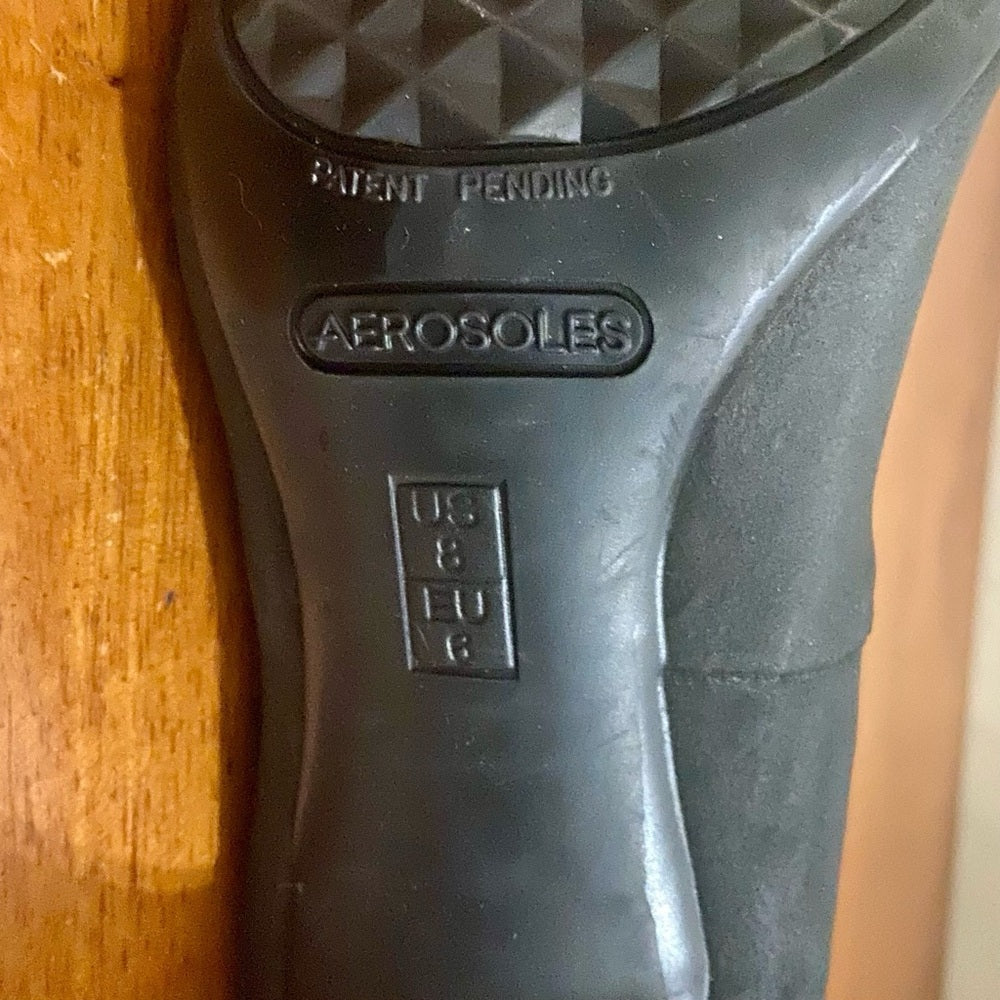 AEROSOLES  Dark Gray Suede Leather High Heel Shoes Size 8