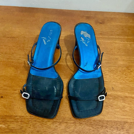 Unisa Black Heeled Sandals Size 8