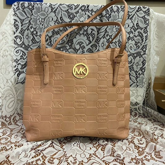 Michael Kors Embossed Pink Leather 2Way Handbag- Shoulder Bag 12in 12in X 6in