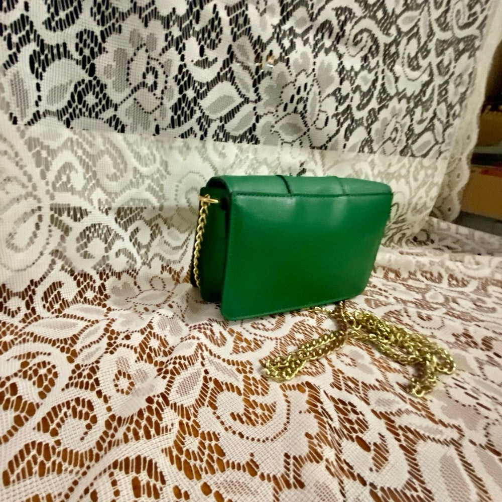 Green Floral -Small Crossbody Bag -7in x 4.5in x 2in