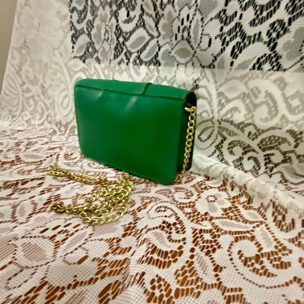 Green Floral -Small Crossbody Bag -7in x 4.5in x 2in