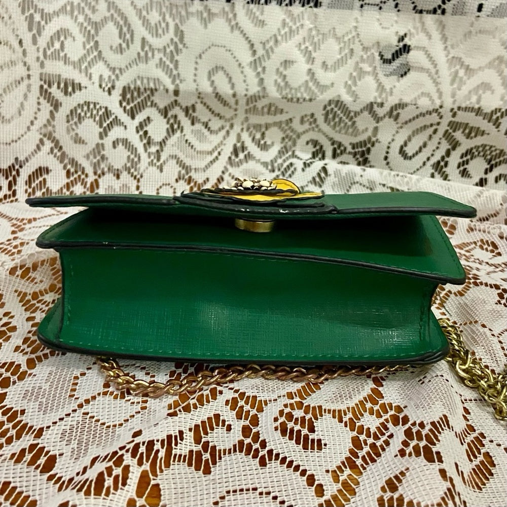 Green Floral -Small Crossbody Bag -7in x 4.5in x 2in