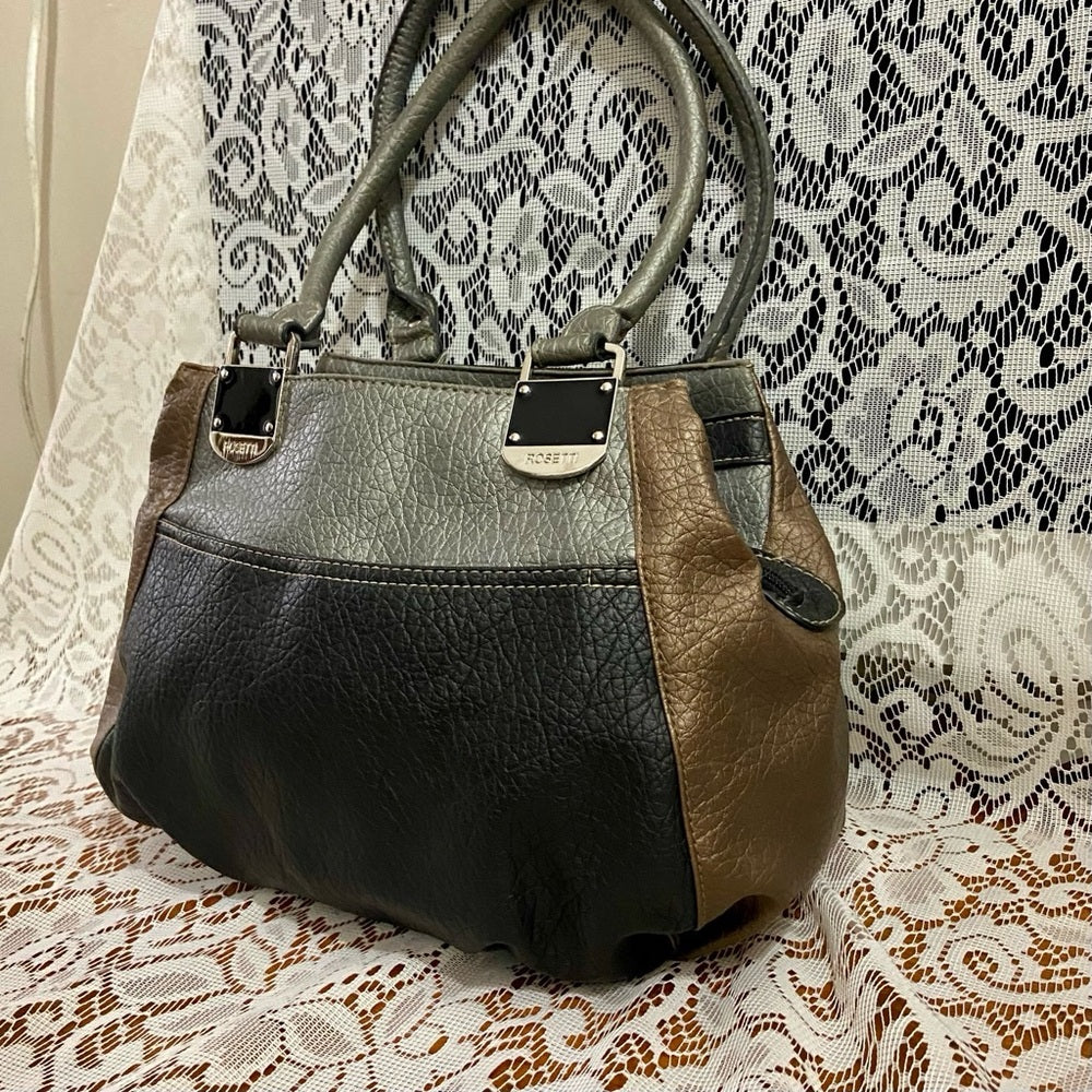 Rossetti Tri-color 2-Way Handbag Shoulder Bag 9in x 8.5in x 4in