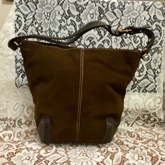 Vintage Genuine Brown Suede Leather Shoulder-Crossbody Bag