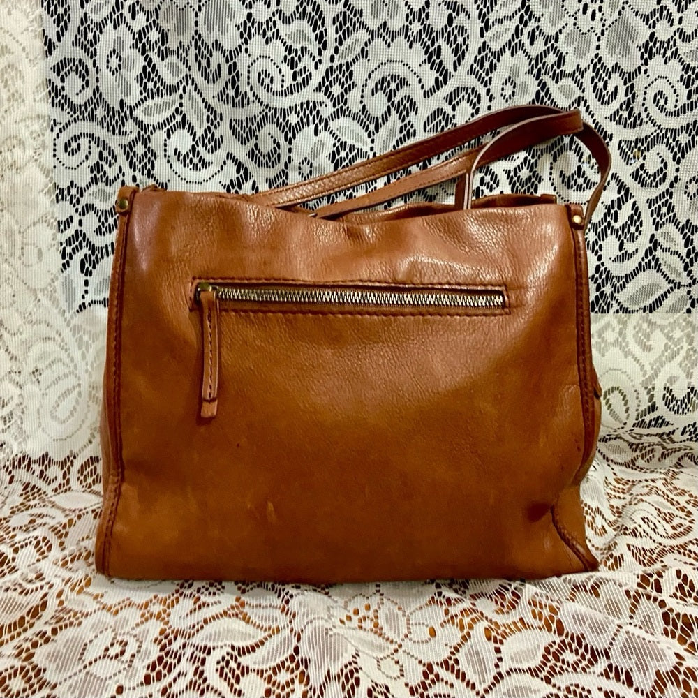 Vintage, American Leather Brown Shoulder Bag 12in x 10 in x 4.5in