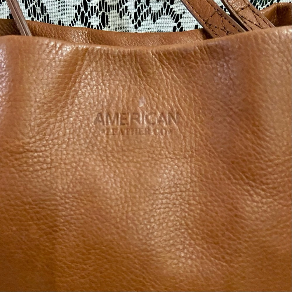 Vintage, American Leather Brown Shoulder Bag 12in x 10 in x 4.5in