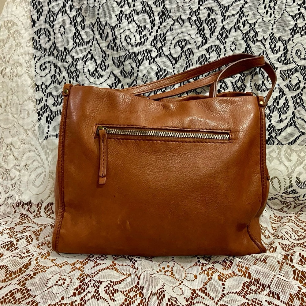 Vintage, American Leather Brown Shoulder Bag 12in x 10 in x 4.5in