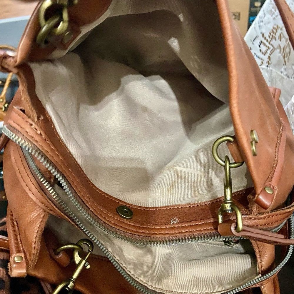 Vintage, American Leather Brown Shoulder Bag 12in x 10 in x 4.5in