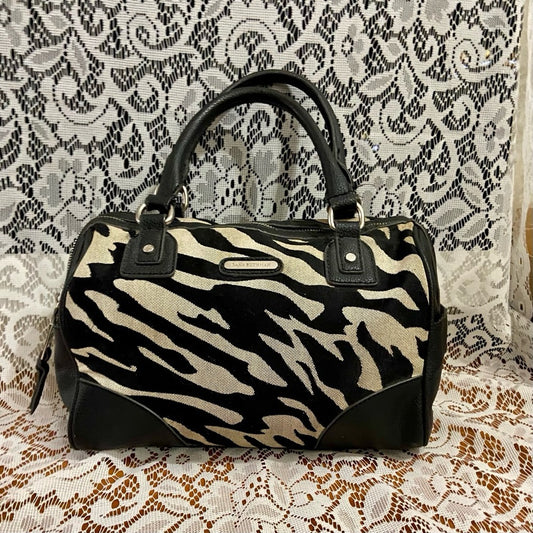 Dana Bachman Black and White Zebra Shoulder Bag 11in x 8.5in x 4in