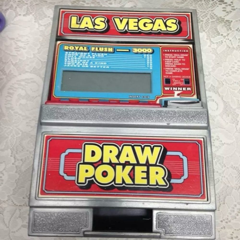 Vintage, Radica Las Vegas Royal Flush 3000 Electronic Draw Poker Coin Bank(E0721