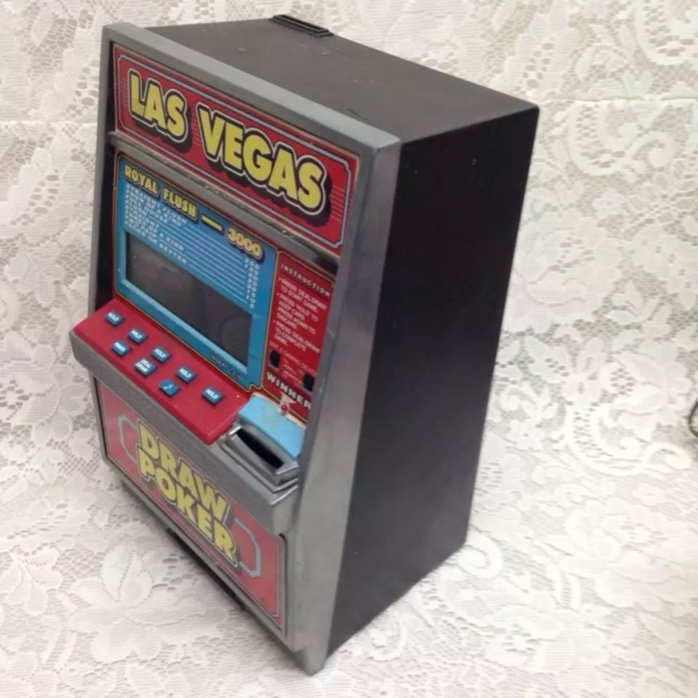 Vintage, Radica Las Vegas Royal Flush 3000 Electronic Draw Poker Coin Bank(E0721