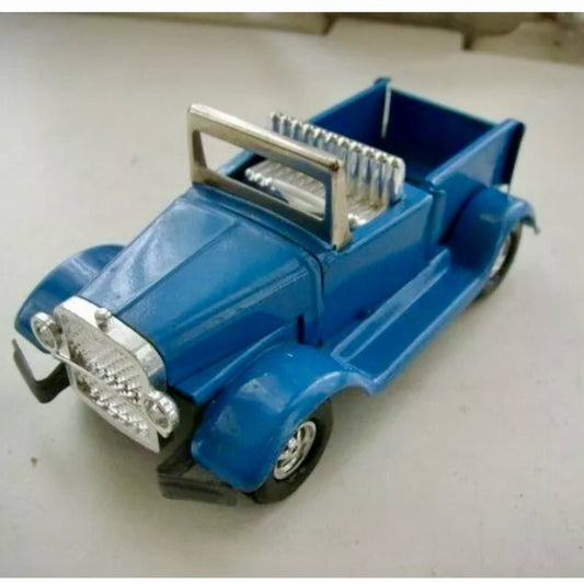 Vintage, 1940-50s Made in Japan, Blue-Silver Tin Jeep-Topper (L)
