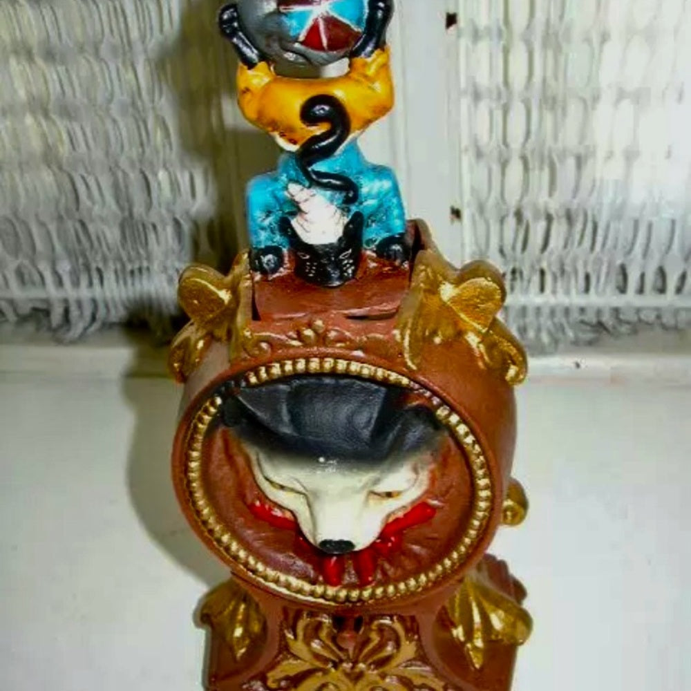 Vintage, Cat-Mouse Cast Iron Mechanical Bank