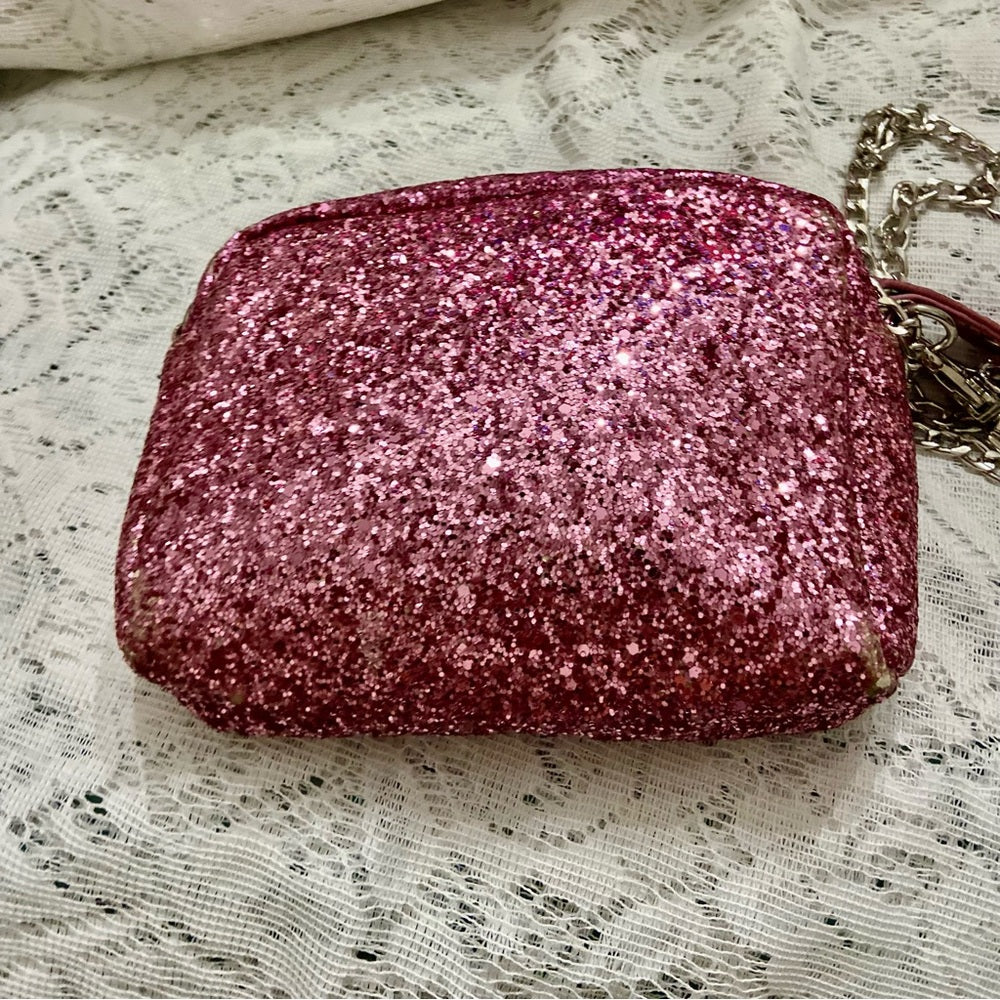 Bewaltz Pink Glitter Small Crossbody Bag -6in x 5in x 1.5in