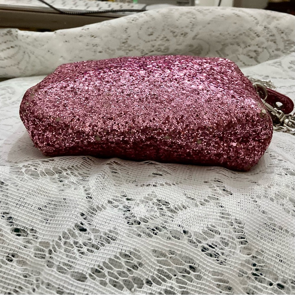Bewaltz Pink Glitter Small Crossbody Bag -6in x 5in x 1.5in