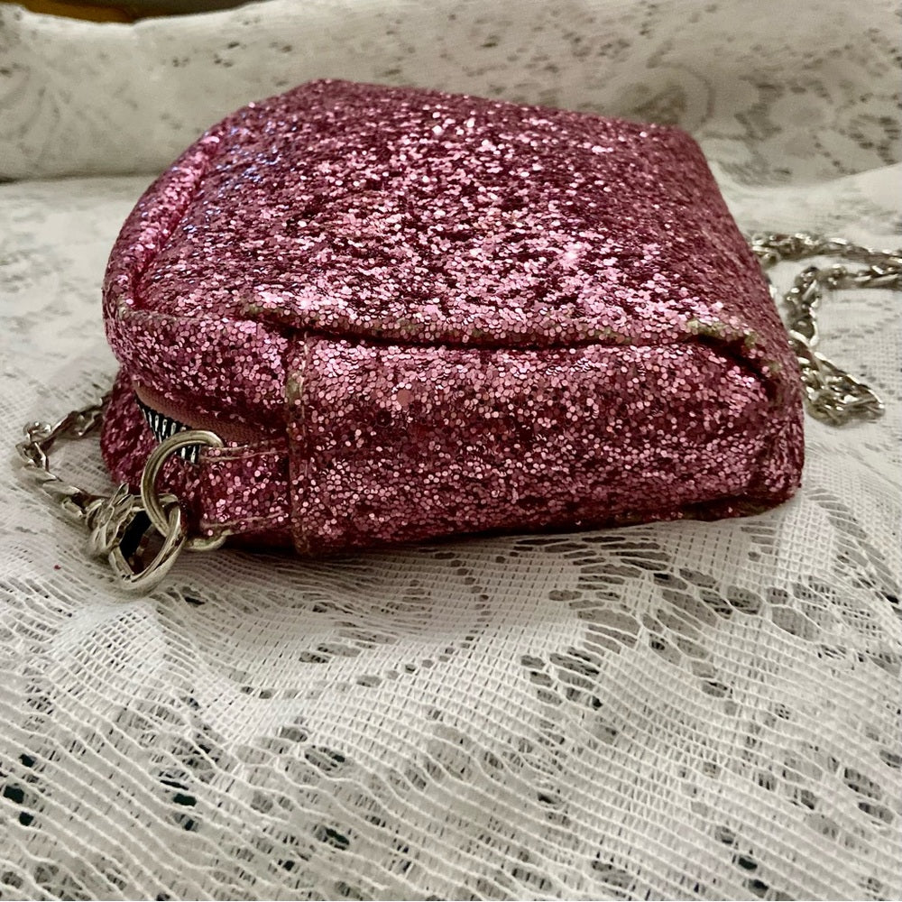 Bewaltz Pink Glitter Small Crossbody Bag -6in x 5in x 1.5in