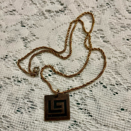Vintage LG Copper Necklace 20in x 1.25in D