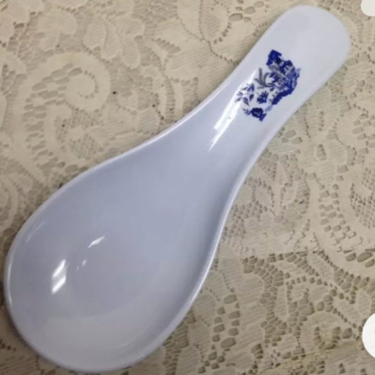 Blue Willow Melamine Plastic Spoon Rest  9.5in L x 3.5in W