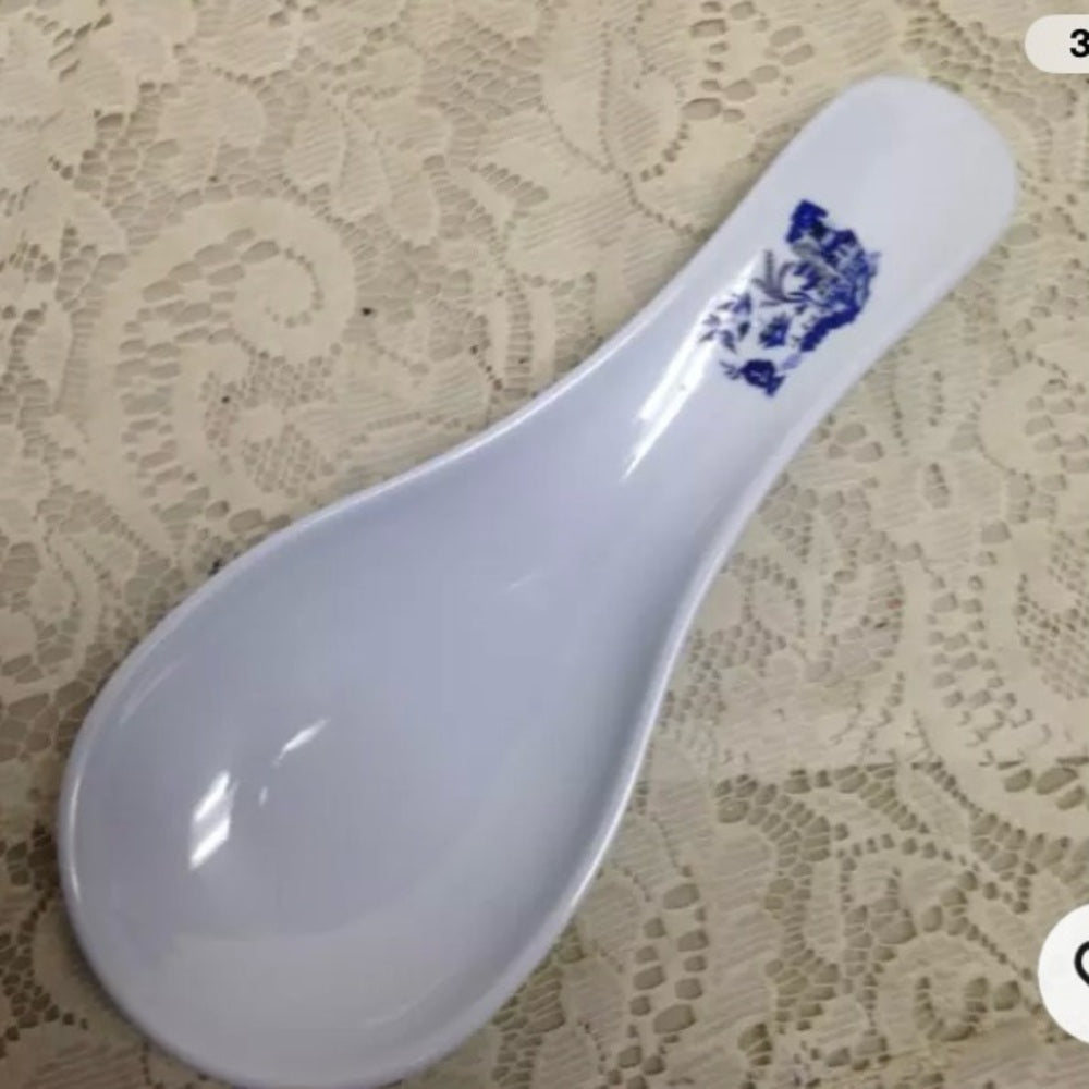 Blue Willow Melamine Plastic Spoon Rest  9.5in L x 3.5in W
