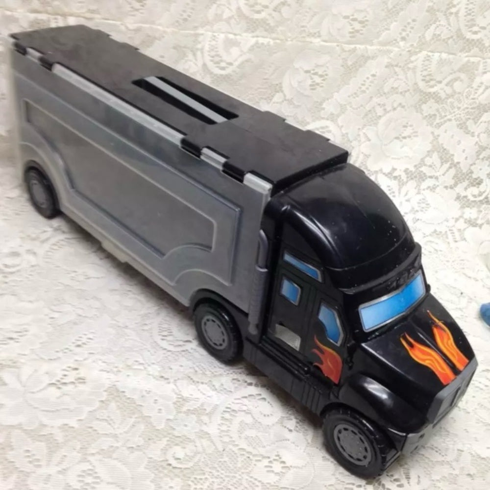 Vintage, Large Hotwheels-Matchbox Truck,  Mini Car Collectors Case 22in L x8in H