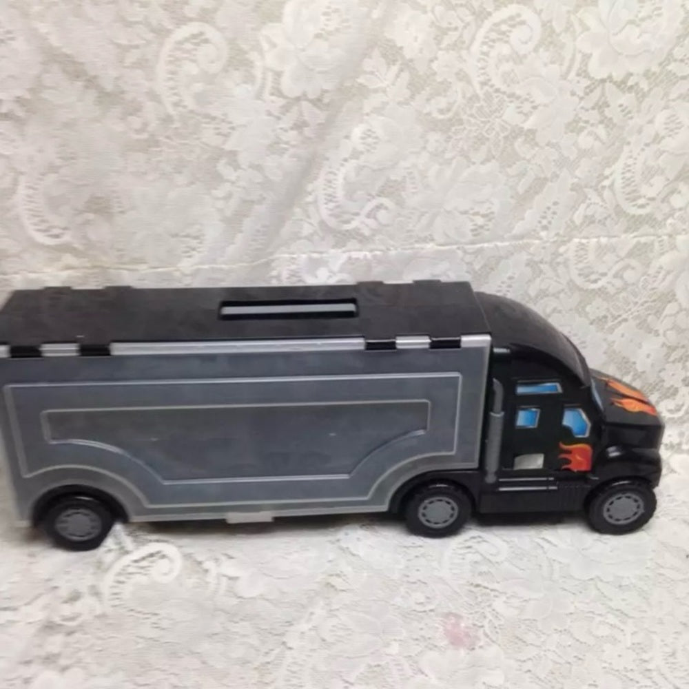 Vintage, Large Hotwheels-Matchbox Truck,  Mini Car Collectors Case 22in L x8in H
