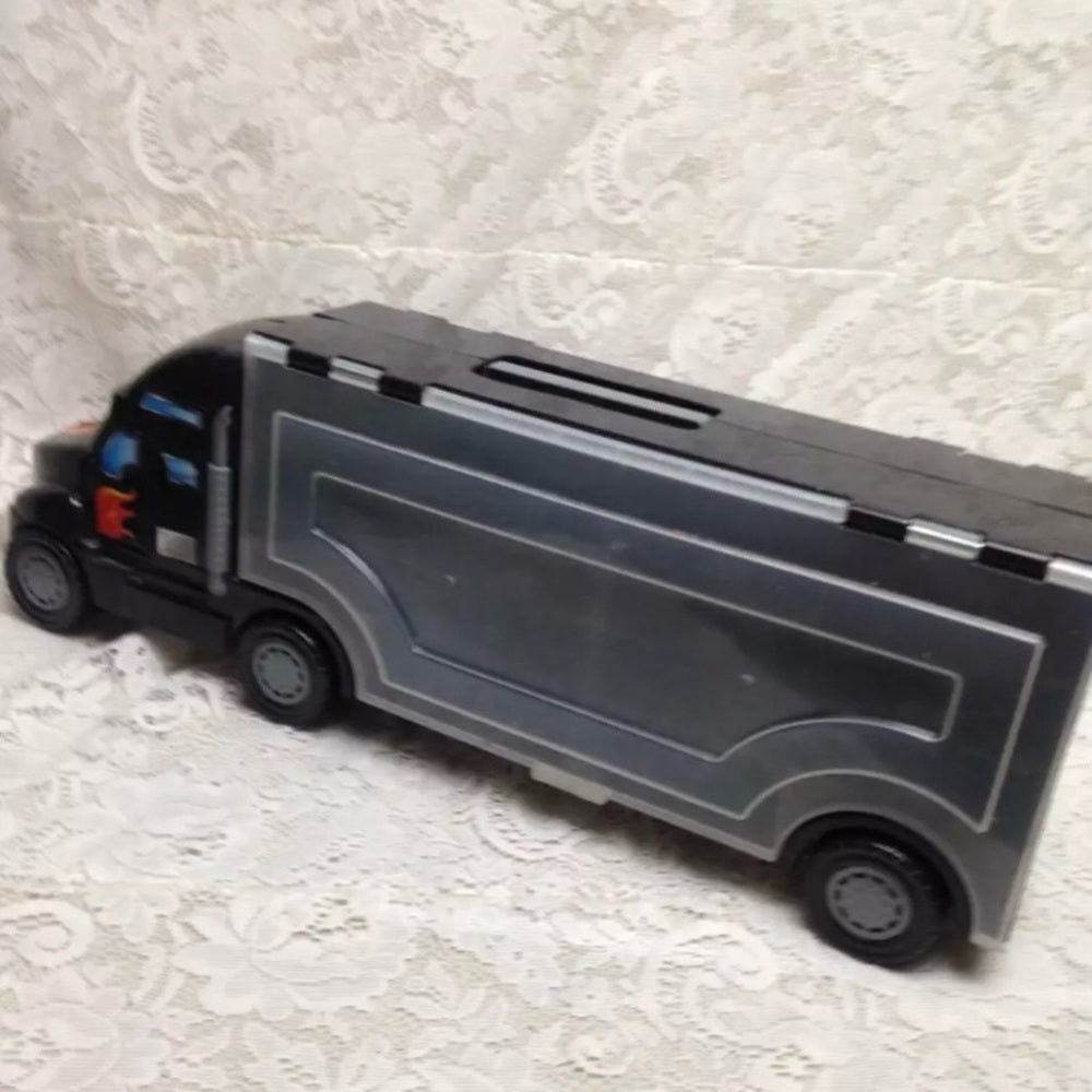 Vintage, Large Hotwheels-Matchbox Truck,  Mini Car Collectors Case 22in L x8in H