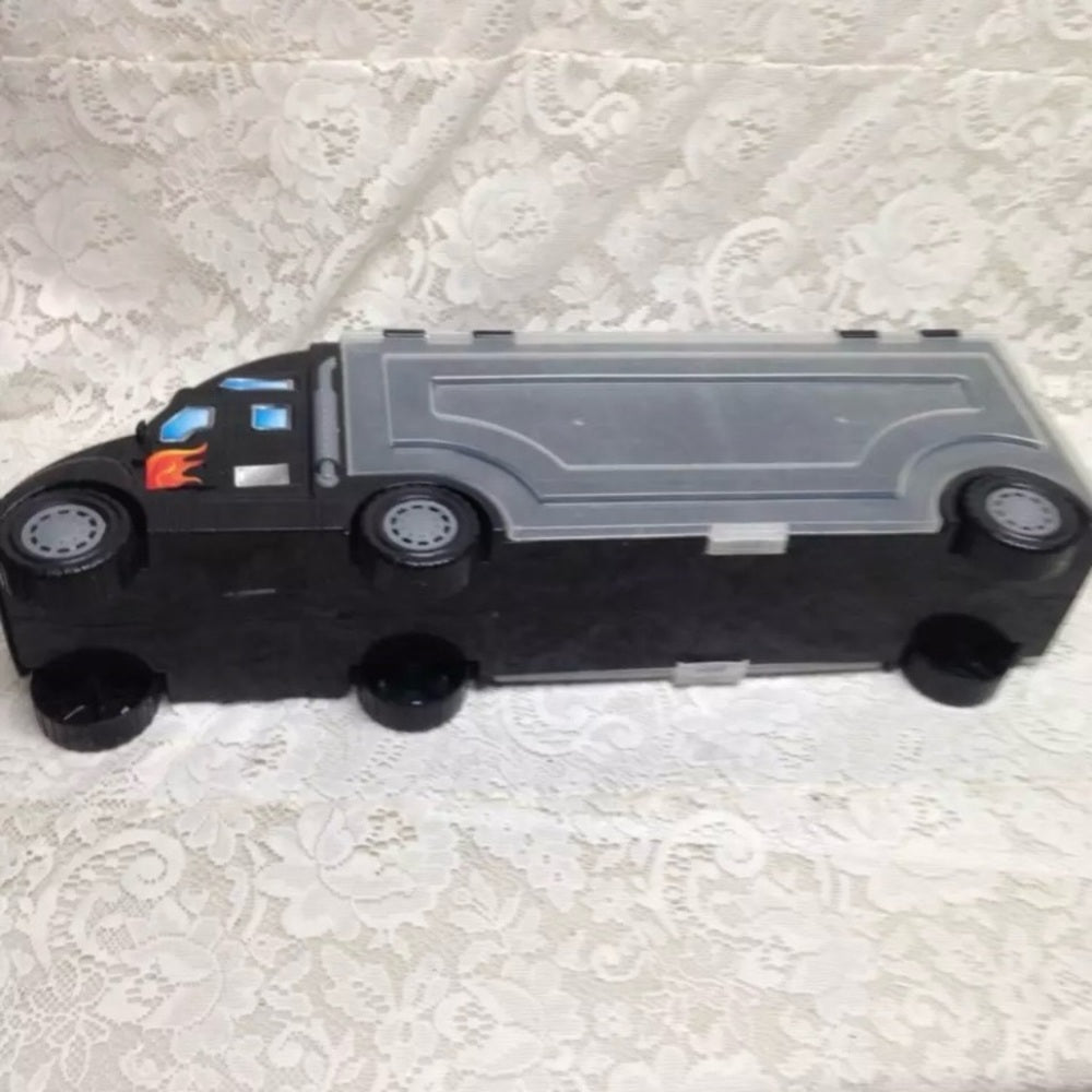 Vintage, Large Hotwheels-Matchbox Truck,  Mini Car Collectors Case 22in L x8in H