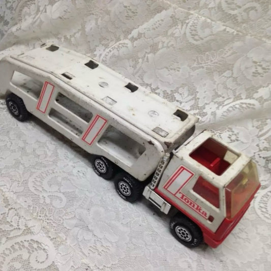 Vintage, Large, Mighty Tonka Car Carrier Transporter Truck 20in L x 6in H x 5in