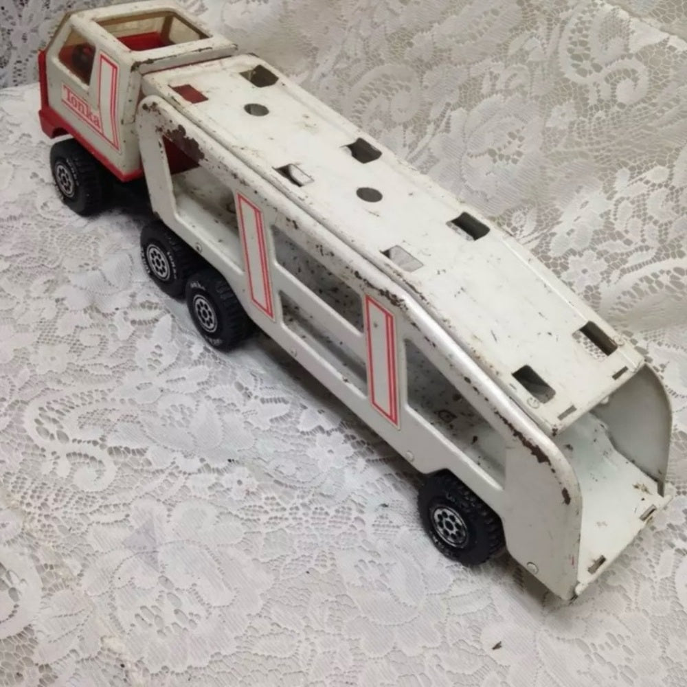 Vintage, Large, Mighty Tonka Car Carrier Transporter Truck 20in L x 6in H x 5in