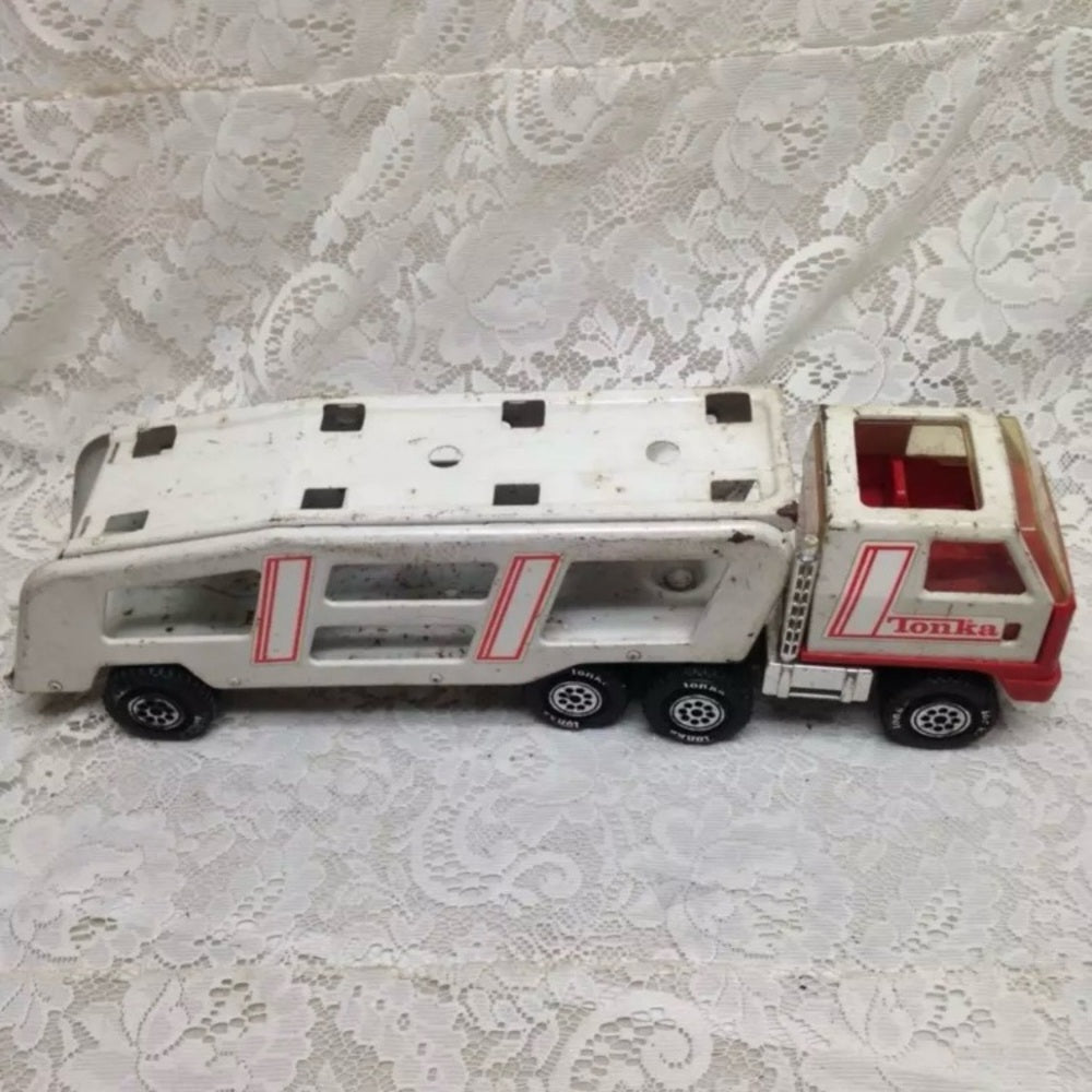 Vintage, Large, Mighty Tonka Car Carrier Transporter Truck 20in L x 6in H x 5in