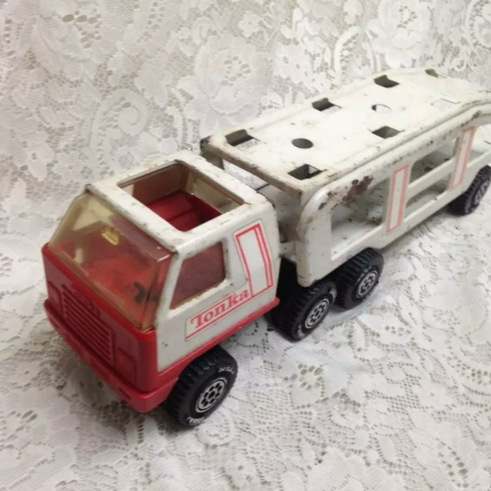 Vintage, Large, Mighty Tonka Car Carrier Transporter Truck 20in L x 6in H x 5in