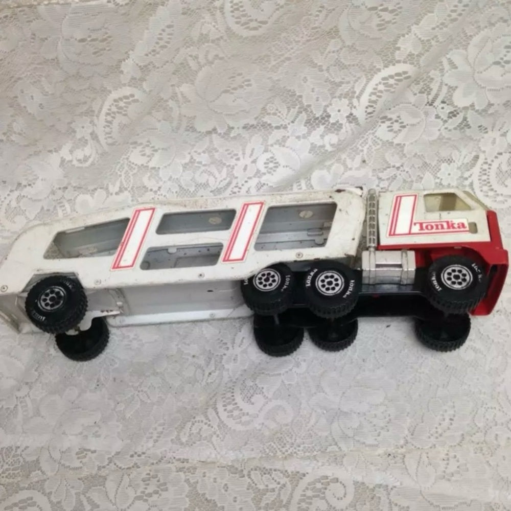 Vintage, Large, Mighty Tonka Car Carrier Transporter Truck 20in L x 6in H x 5in