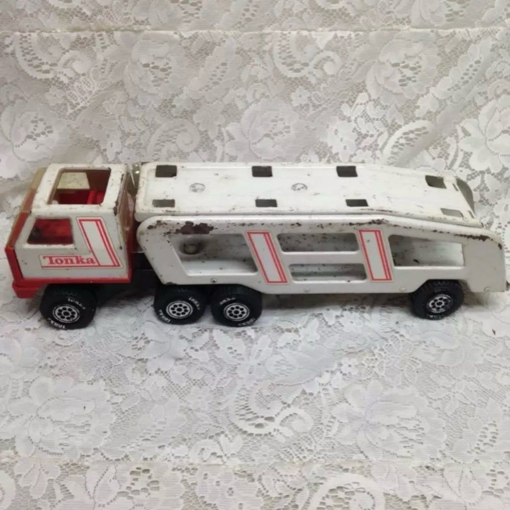 Vintage, Large, Mighty Tonka Car Carrier Transporter Truck 20in L x 6in H x 5in